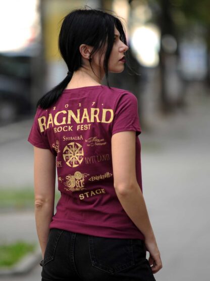 Ragnard Rock Fest – Children Of Yggdrasil Lady Fit T-Shirt Bordo