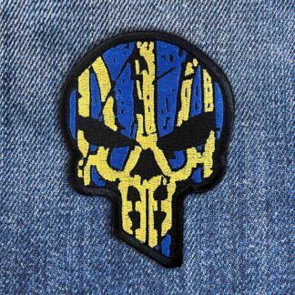 Skull Blue-Yellow Velcro Patch