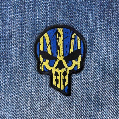Skull Blue-Yellow Small Velcro Patch