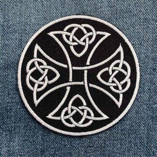 Celtic Cross White (Round) Patch