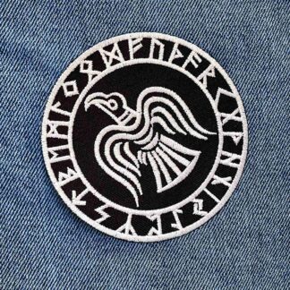 Odin’s Raven In Futhark White Patch