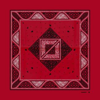 Oak Leaves Bandana Red