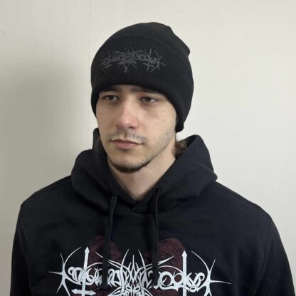Nokturnal Mortum – Goat Horns Grey Logo Beanie Black