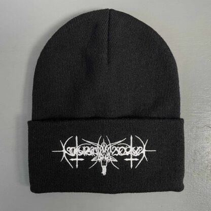 Nokturnal Mortum – Goat Horns White Logo Beanie Black