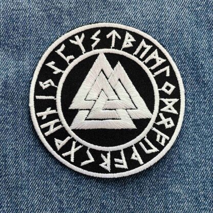 Valknut White Velcro Patch