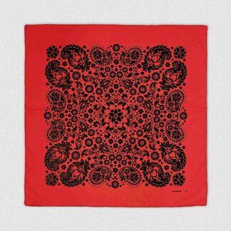 Flowers Red (Black Print) Bandana