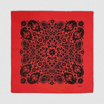 Flowers Red (Black Print) Bandana