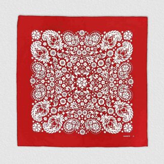 Flowers Red (White Print) Bandana