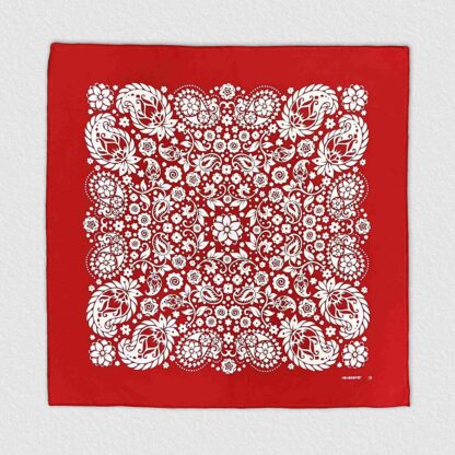 Flowers Red (White Print) Bandana