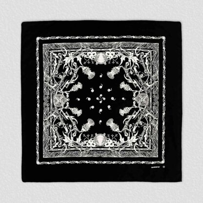 Cannons Black (White Print) Bandana