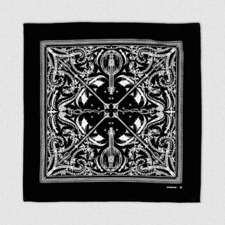 Kobza Black (White Print) Bandana