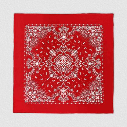 Pirate Red (White Print) Bandana